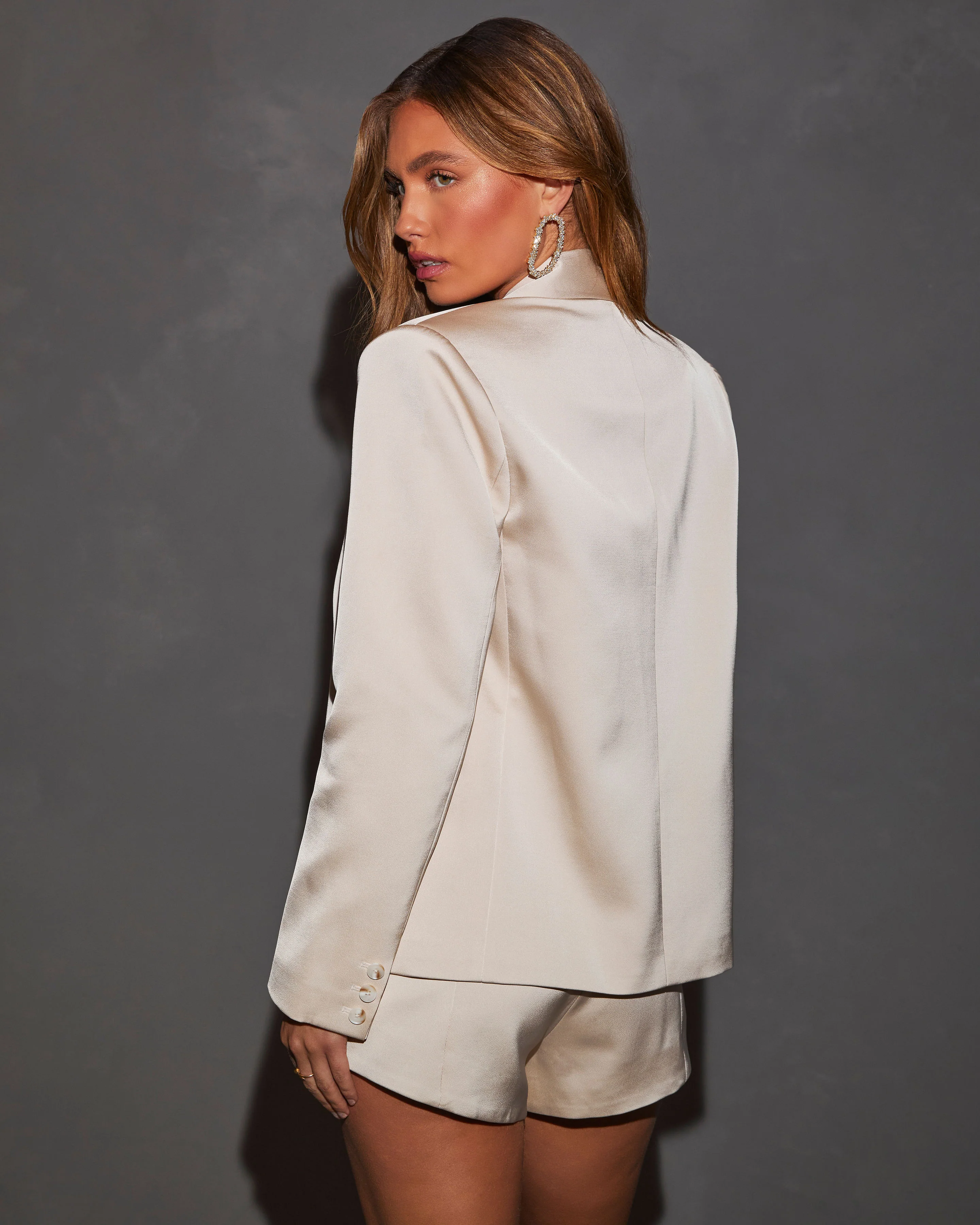 Rebekah Satin Single Breasted Blazer