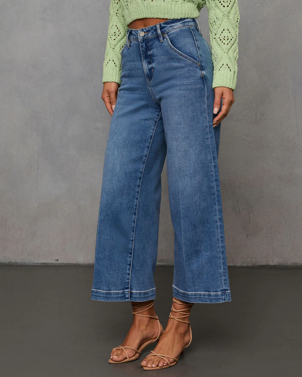 Shayna Cropped Wide Leg Jeans