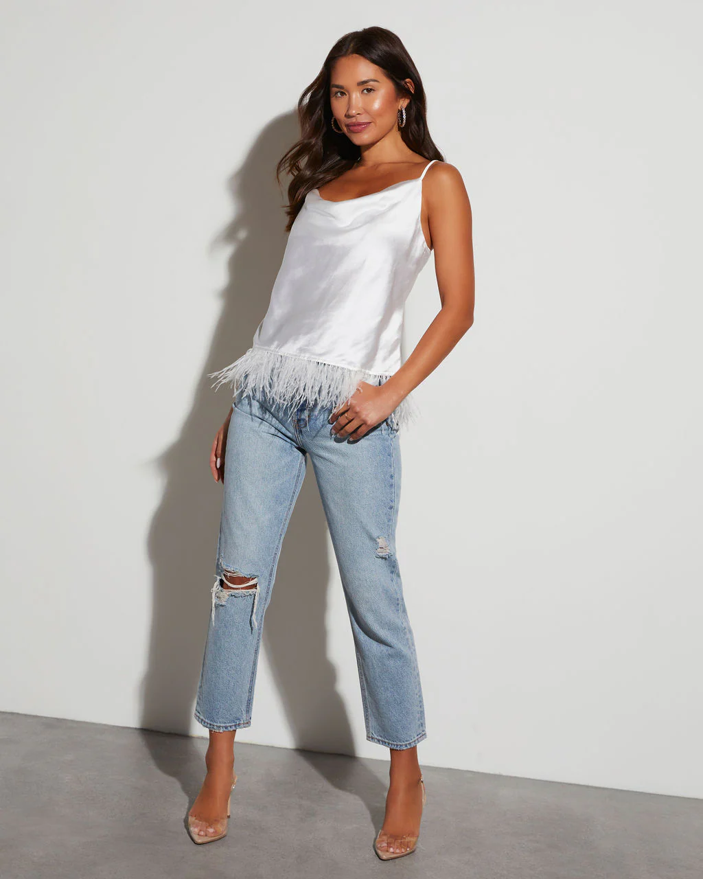 Swan Lake Sleeveless Feather Top