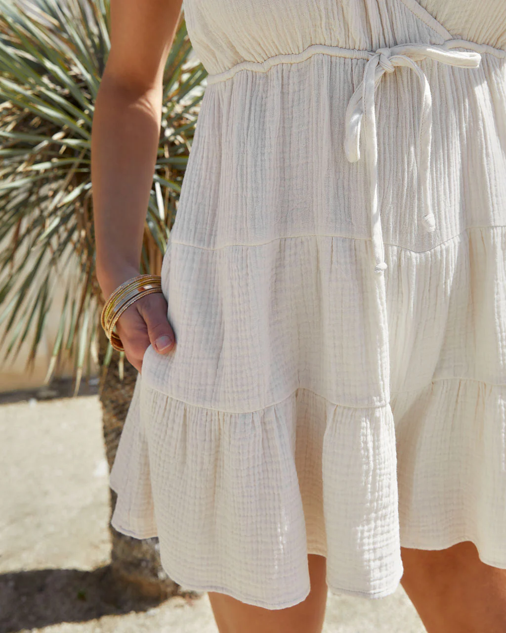 Shelby Cotton Pocketed Tiered Romper