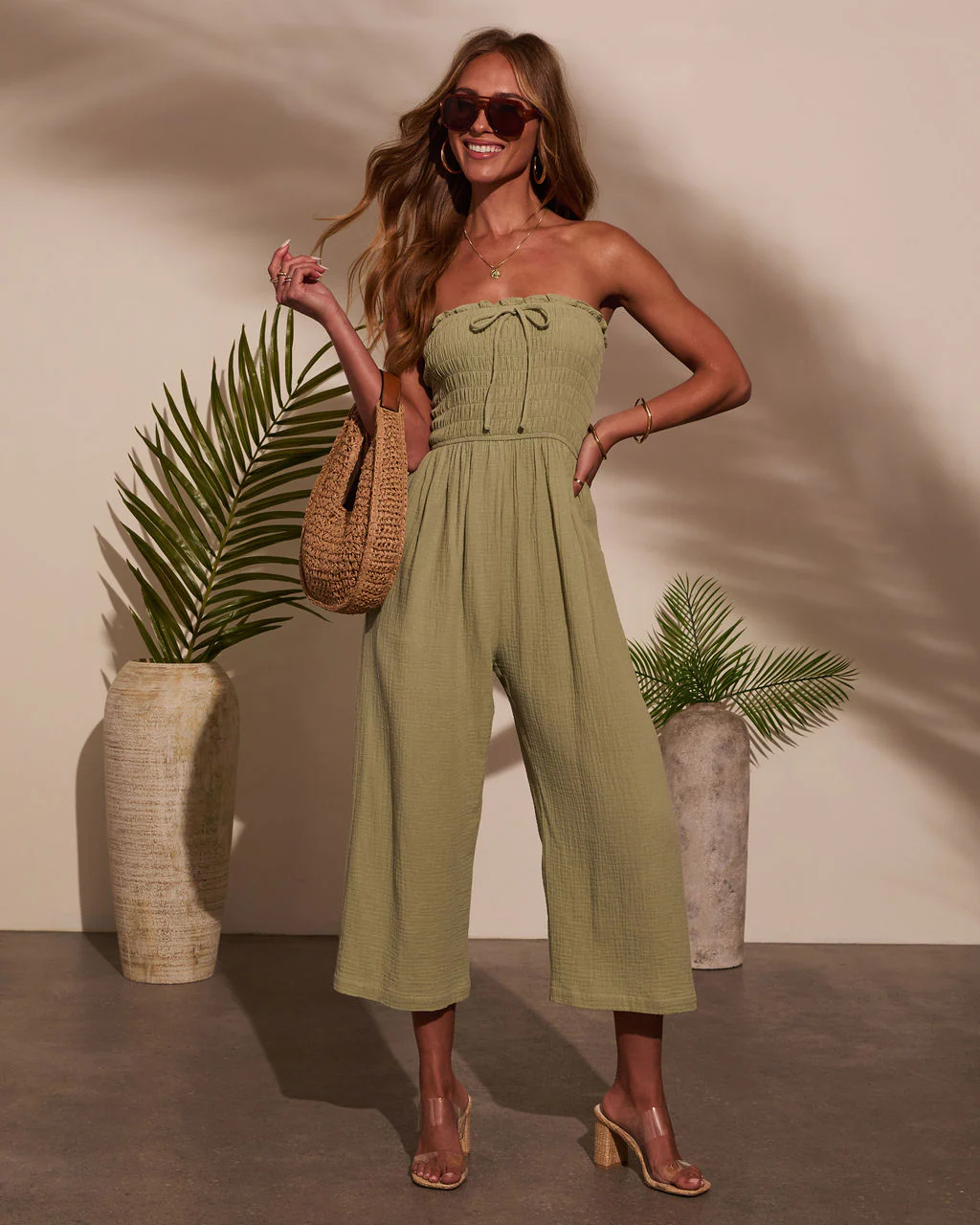 Sloane Strapless Fitted Waist Jumpsuit