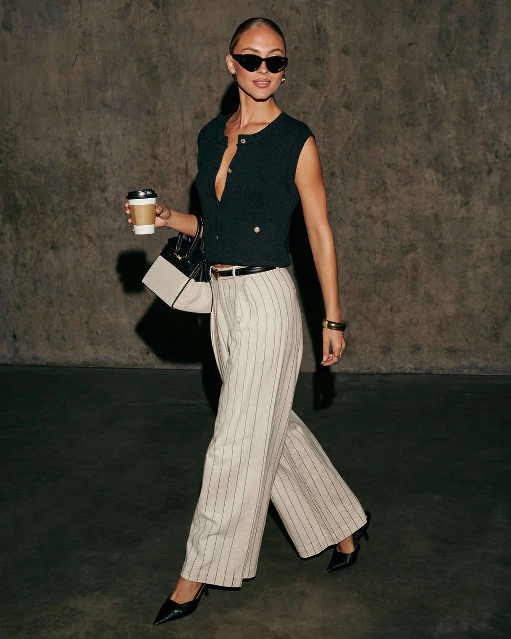 Verra Wide Leg Striped Pants