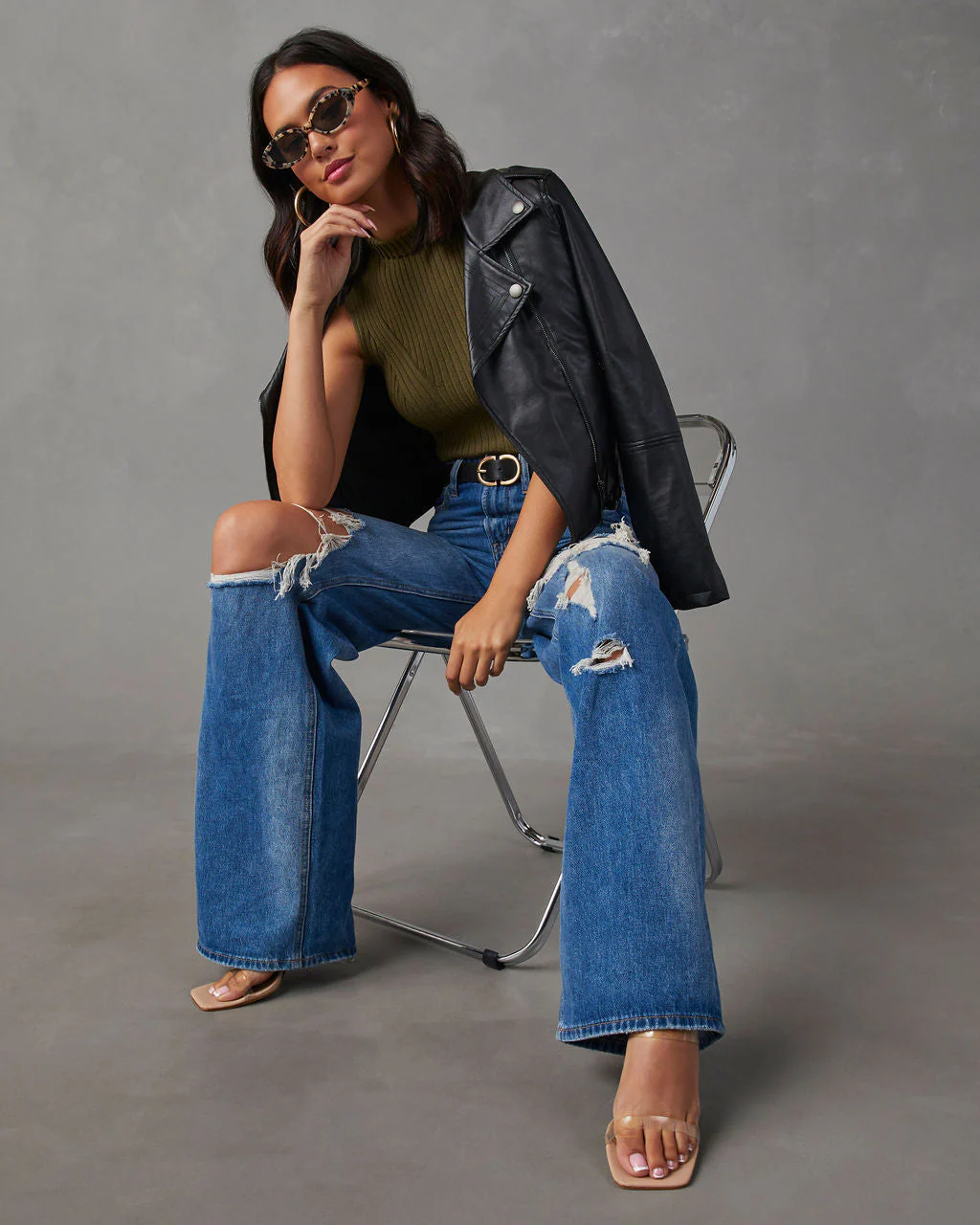 Sheryl Ribbed Mock Neck Sweater Tank