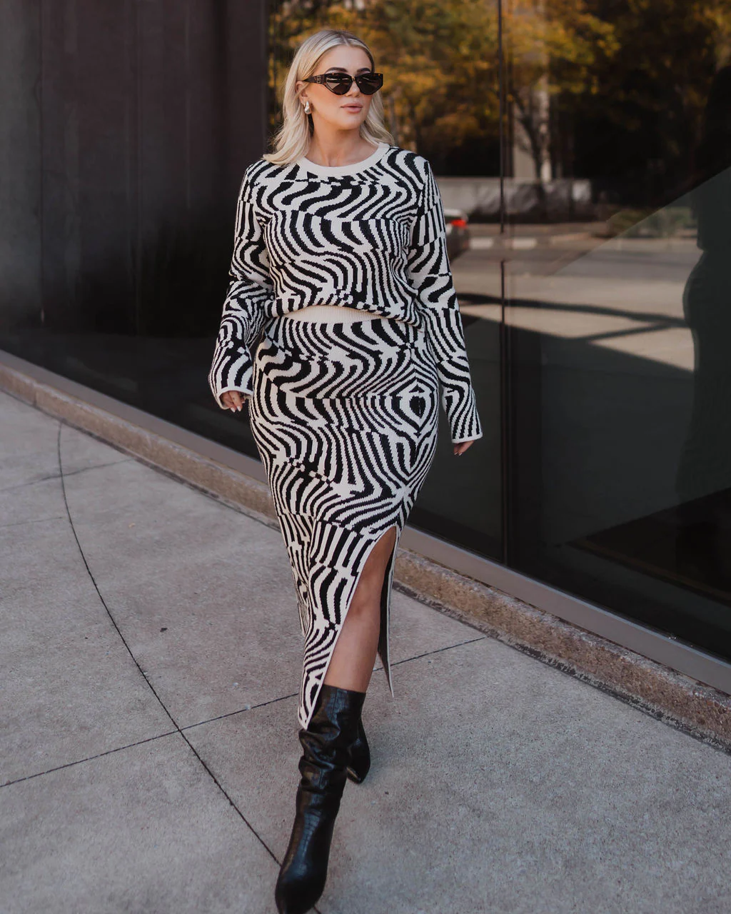 Adelson Abstract Print Knit Sweater