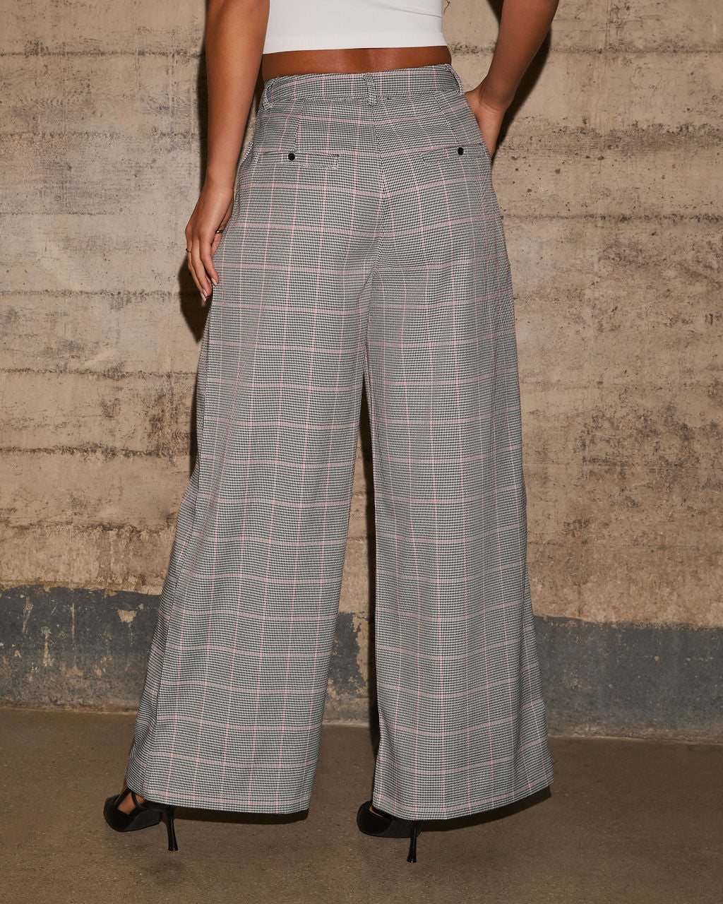 Allister Plaid Wide Leg Trouser Pants