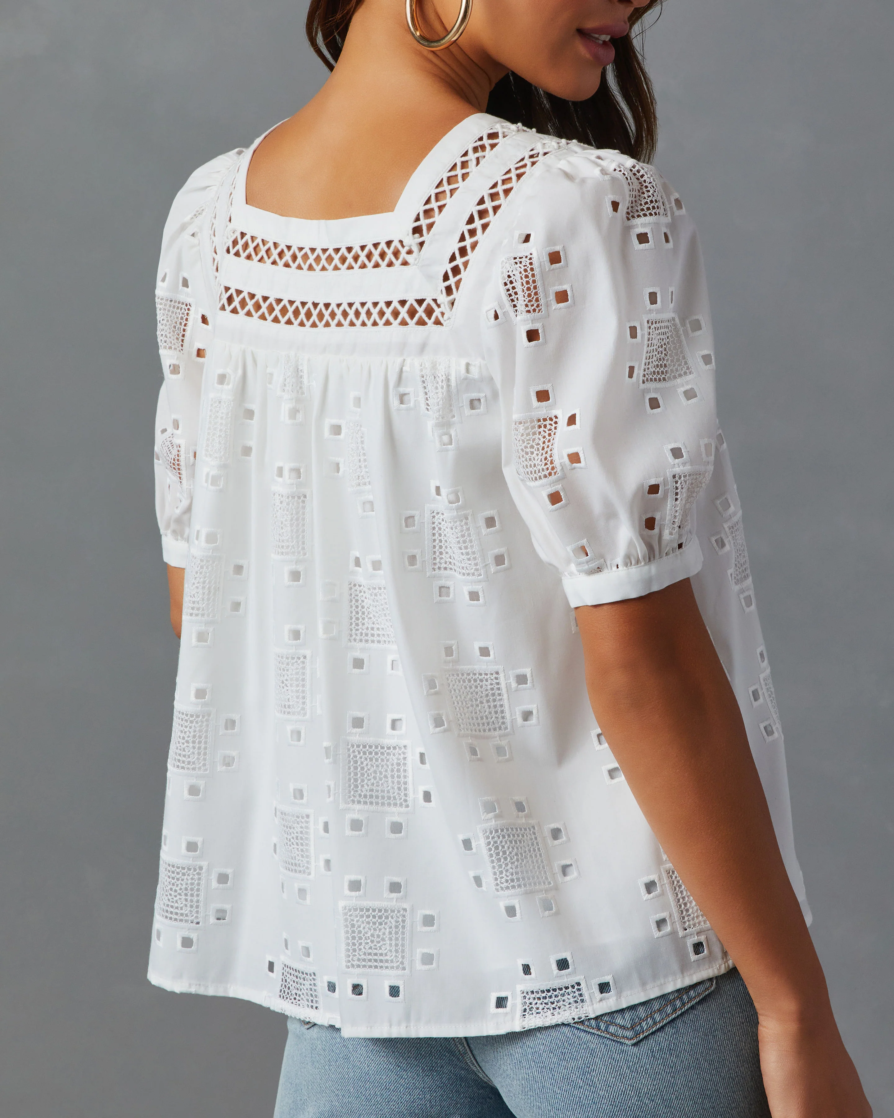 Patsy Square Neck Puff Sleeve Blouse