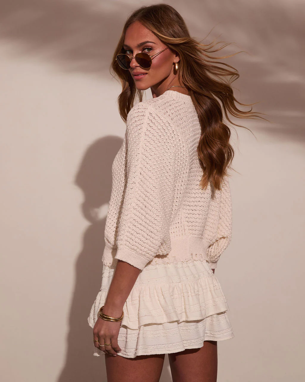 Sunwoven Distressed Crochet Sweater