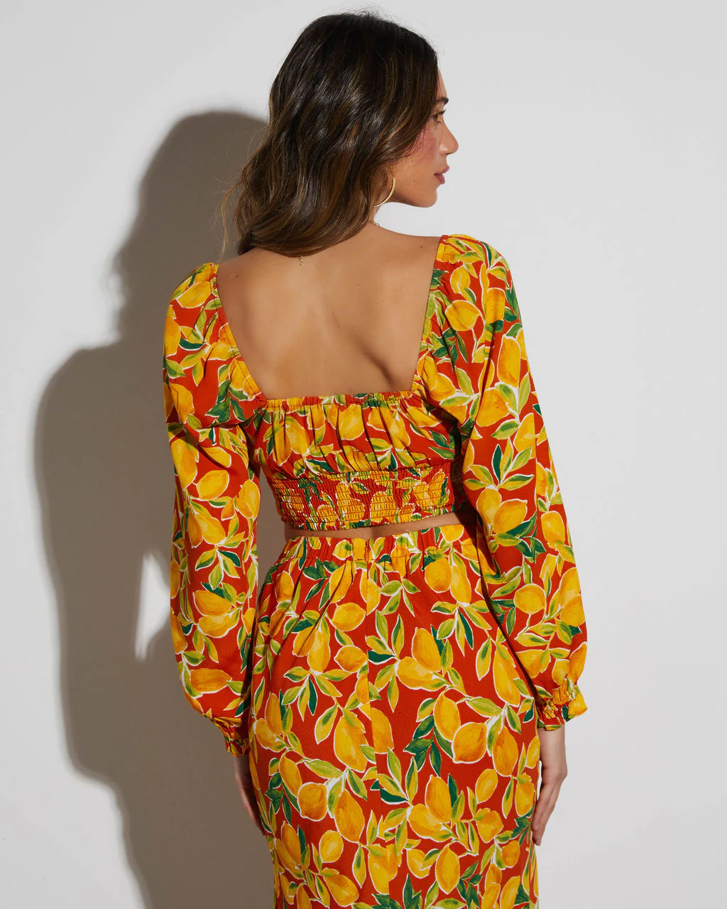 Lemon Spritz Long Sleeve Crop Top