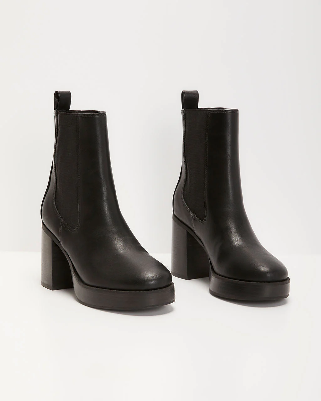 Teo Faux Leather Platform Heeled Boots