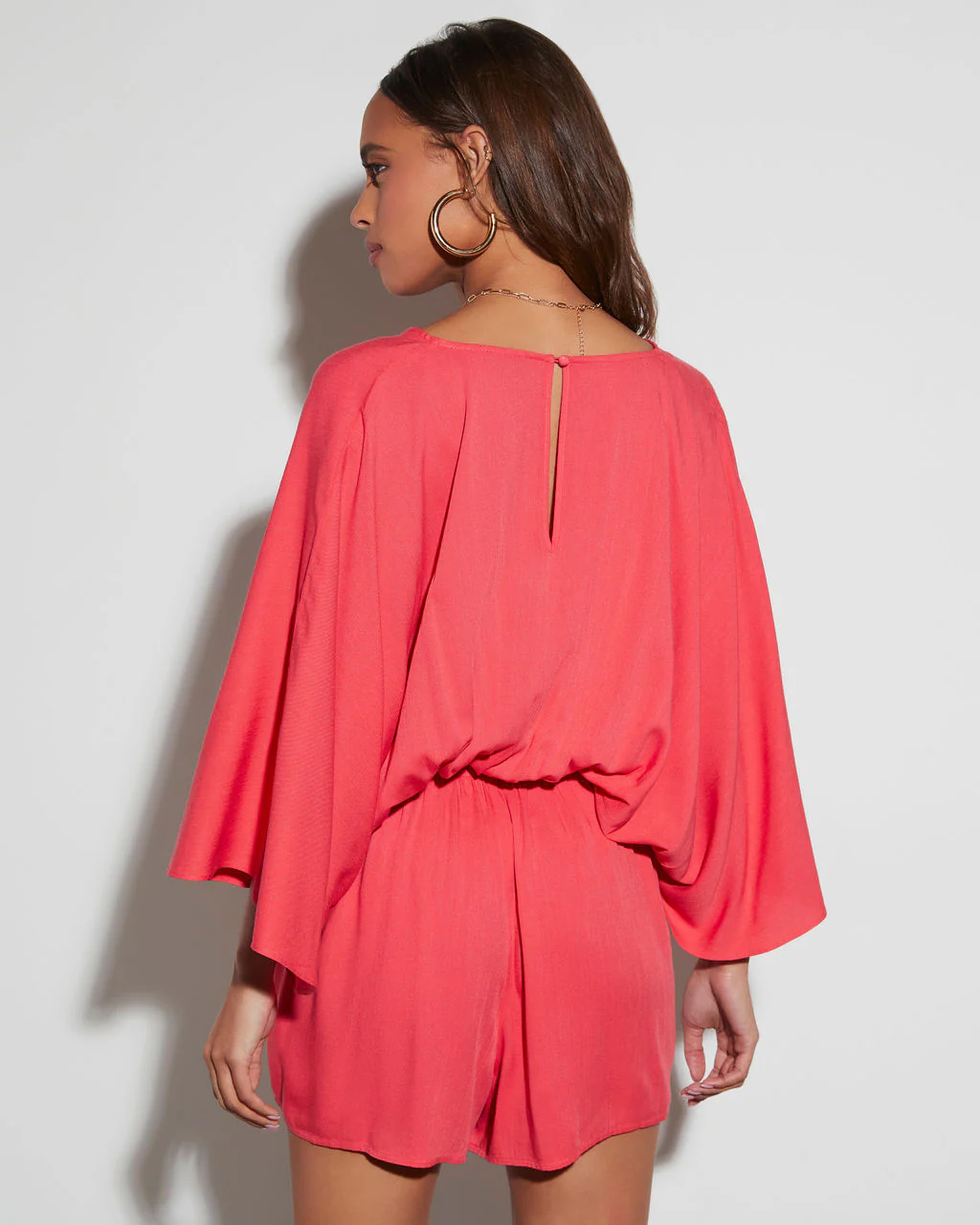 Lorena V-Neck Fitted Waist Romper