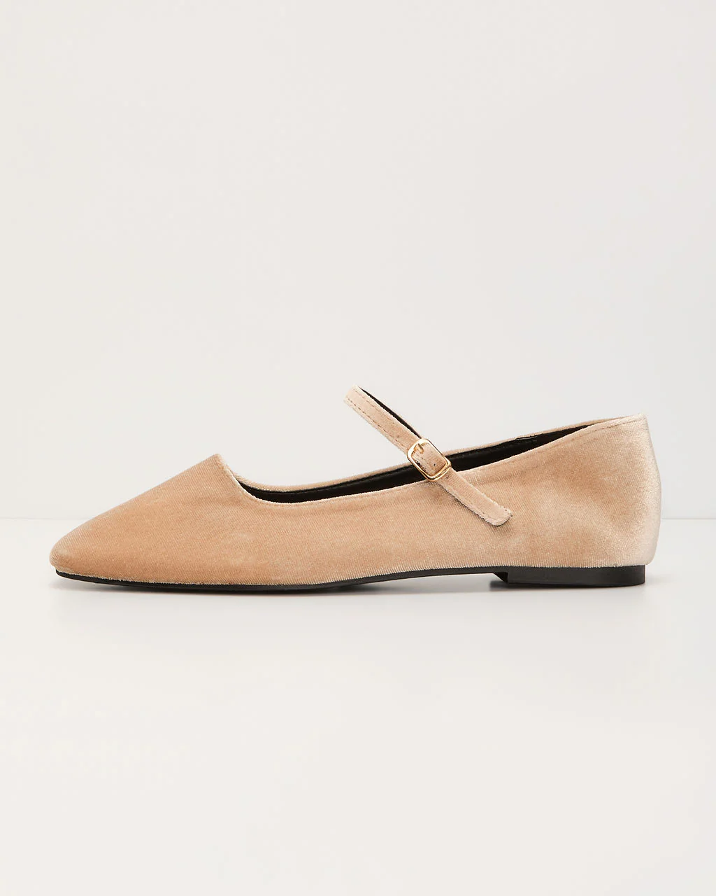 Janey Velvet Mary Jane Ballet Flats