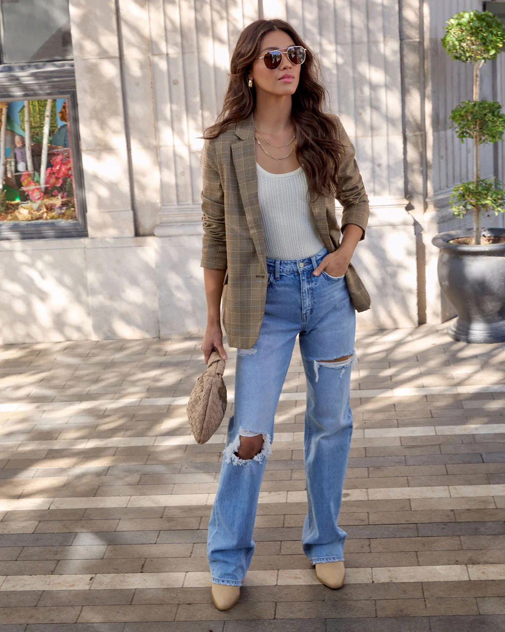 Lourdes Plaid Blazer