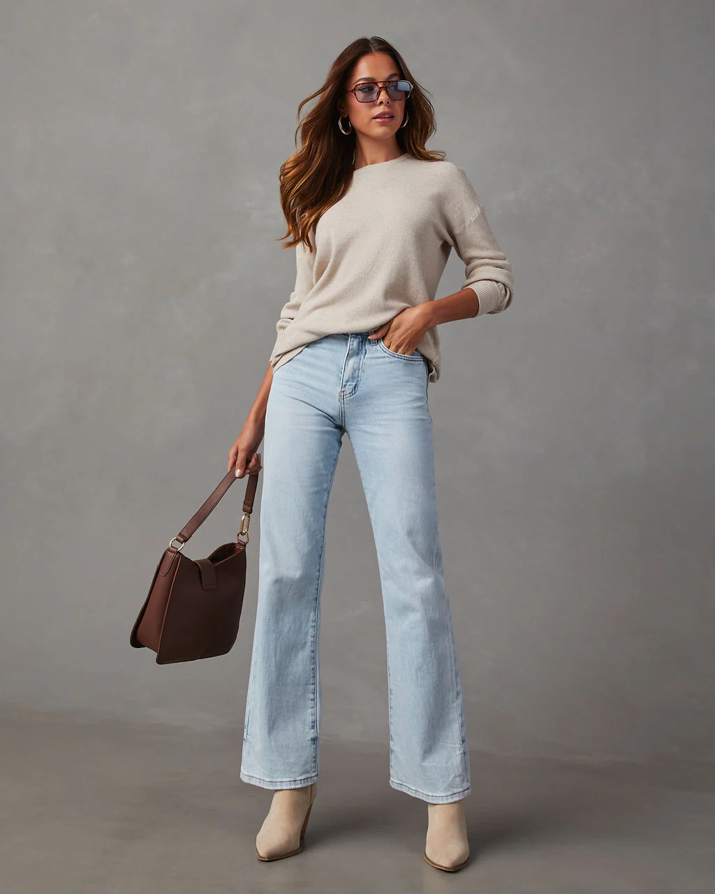 Coralee Waffle Knit Long Sleeve Top