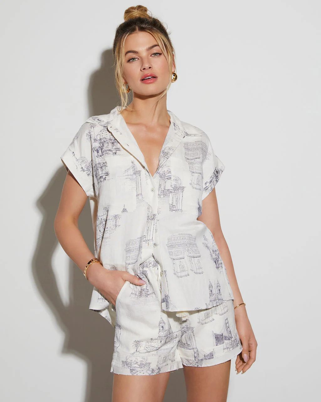 Bonnie Linen Short Sleeve Top