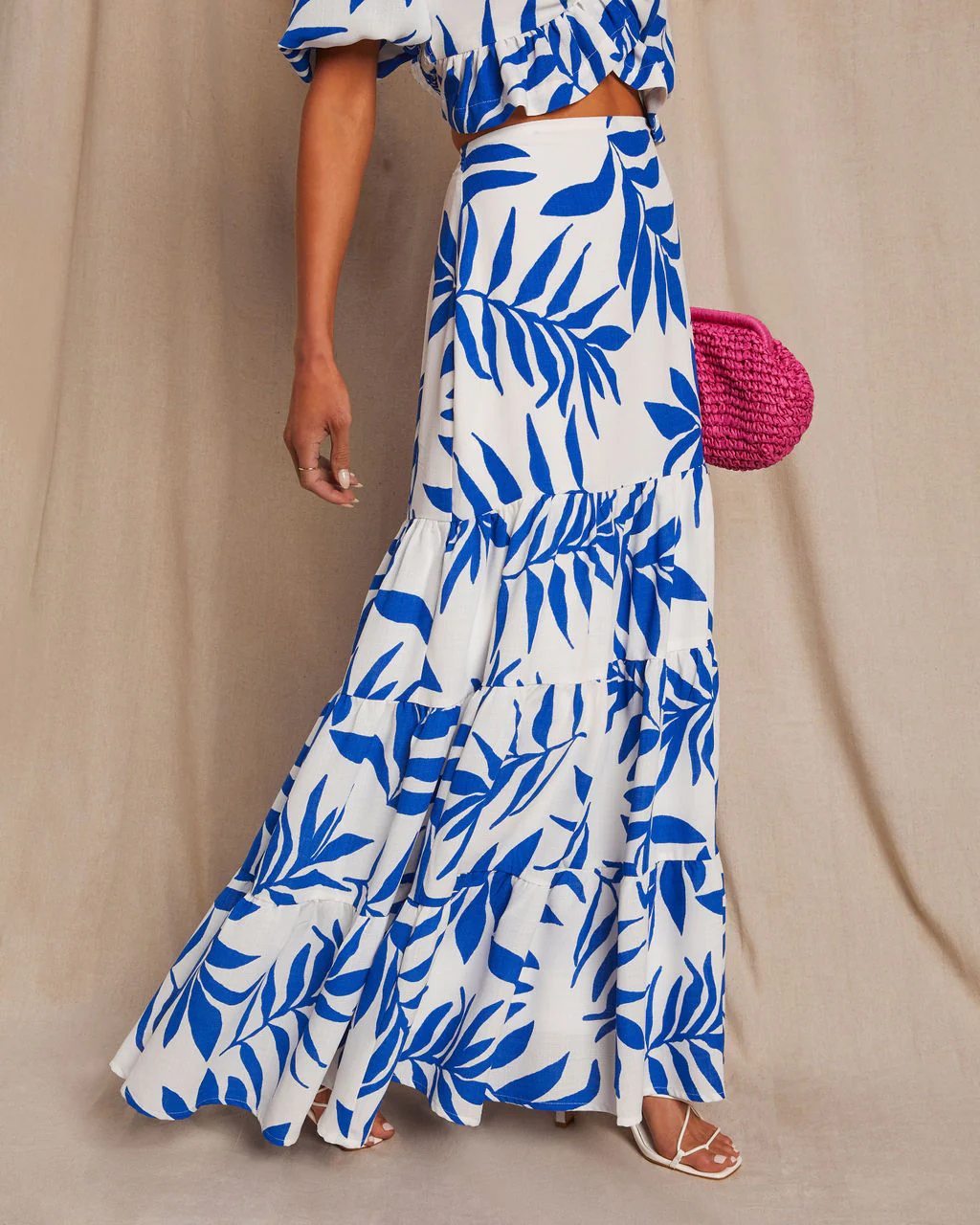 Huntington Printed Tiered Midi Skirt
