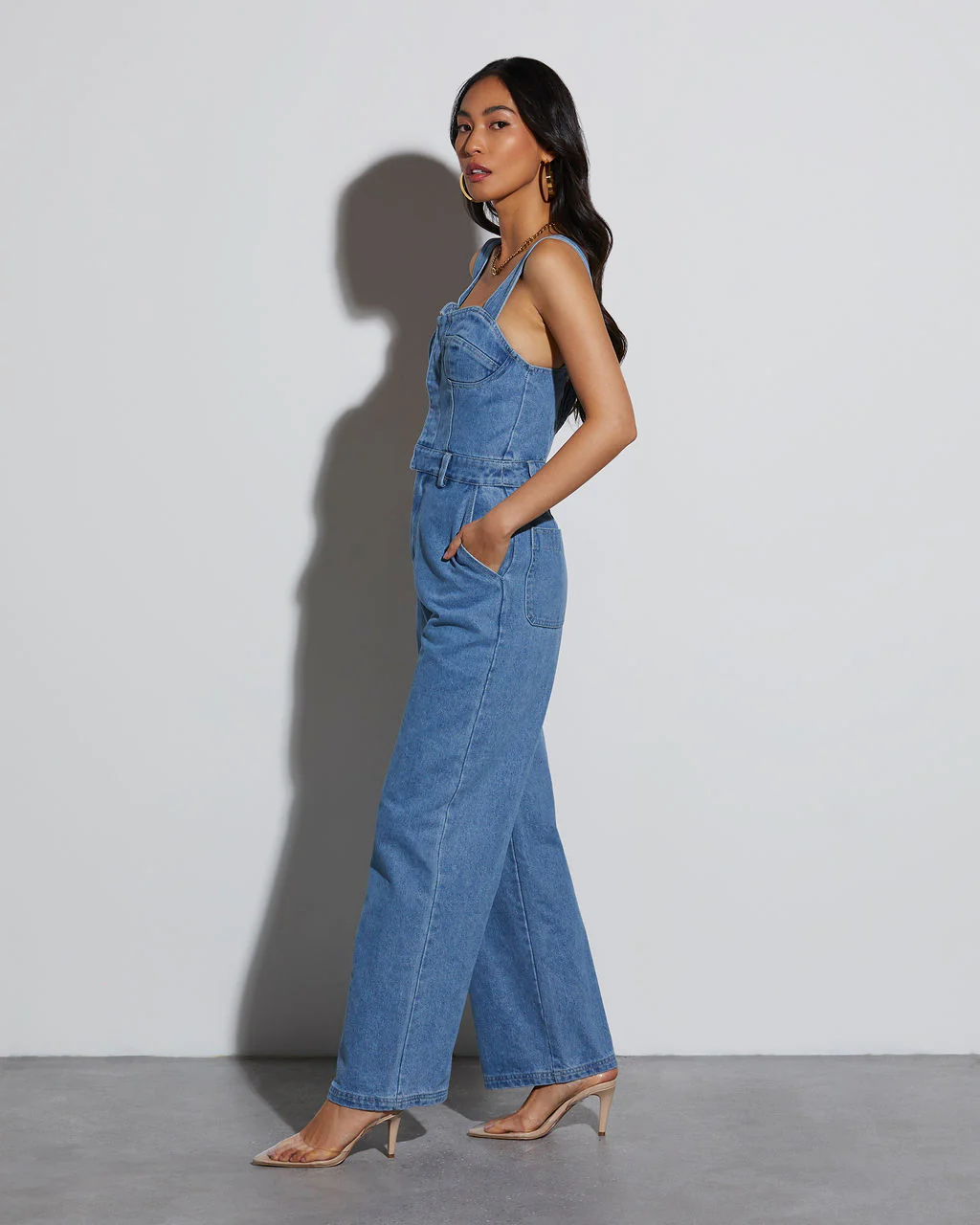 Simona Sweetheart Denim Jumpsuit