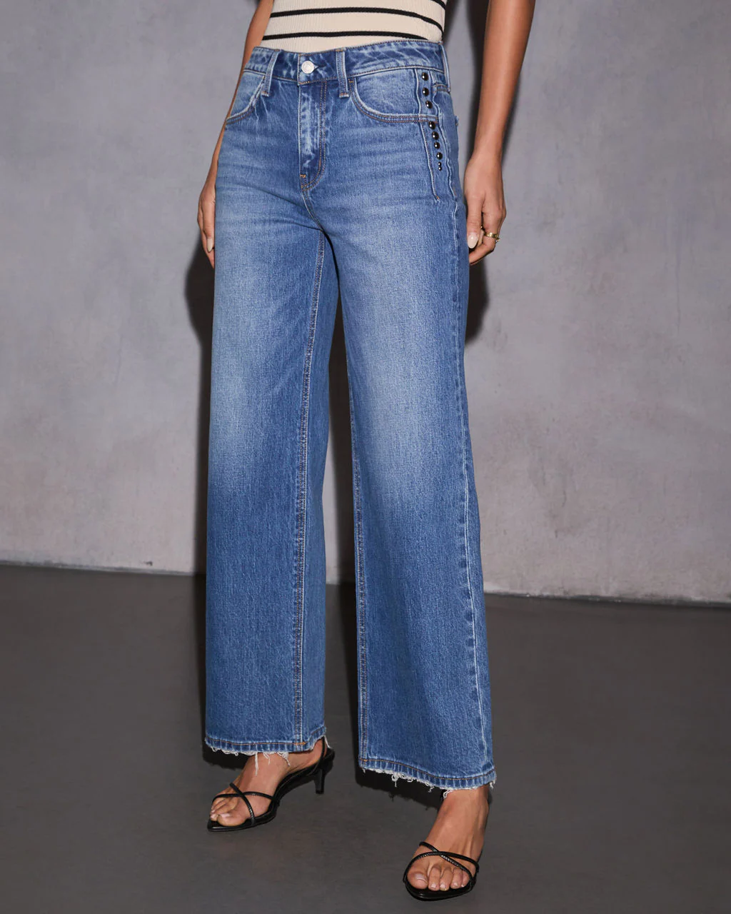 Kayley Studded Straight Leg Jean
