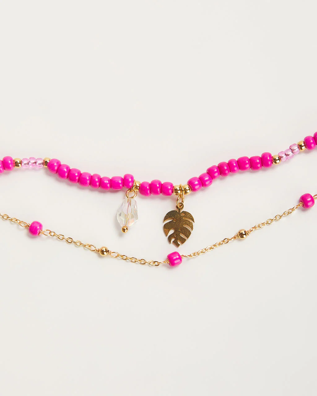 Shoreline Beaded Layered Charm Bracelet