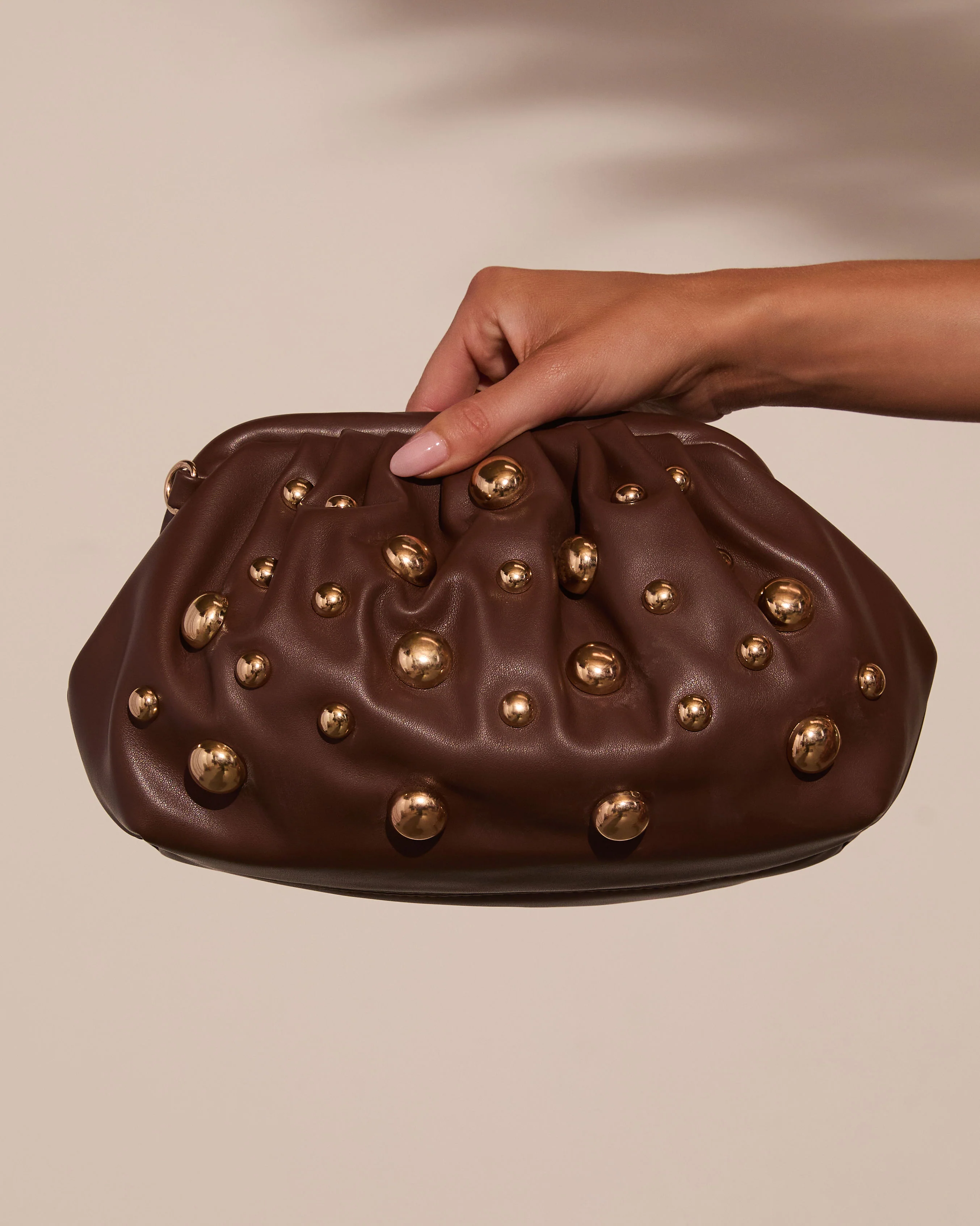 Make A Scene Studded Pouch Clutch