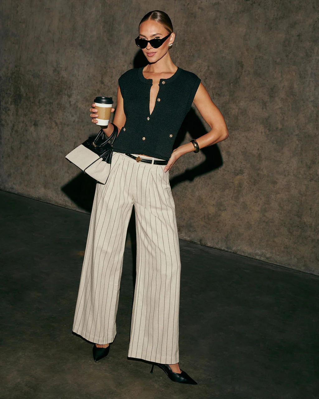 Verra Wide Leg Striped Pants