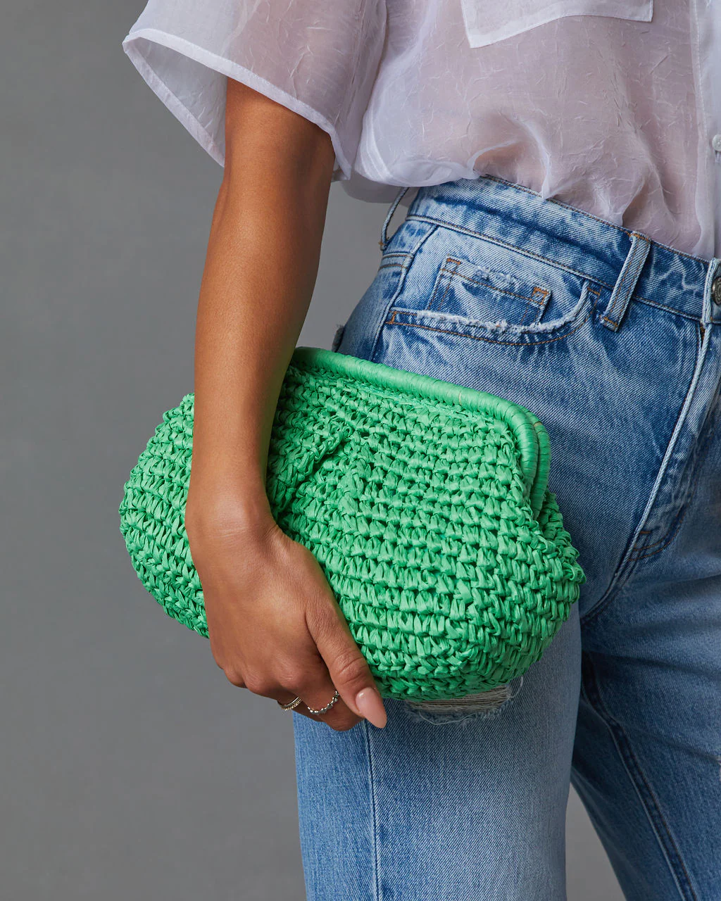 Poolside Straw Pouch Clutch