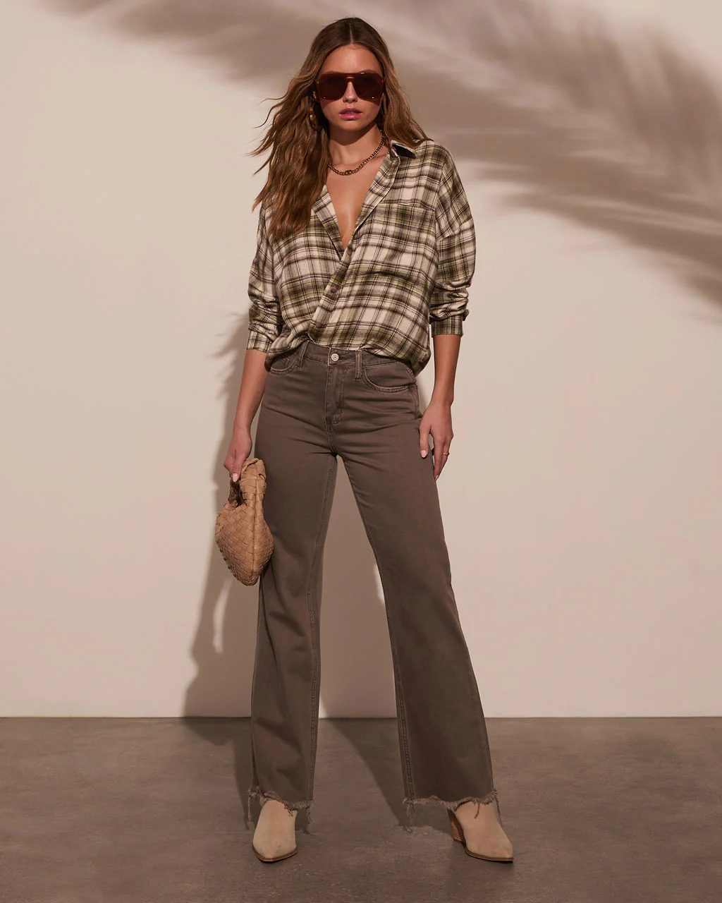 Silvie Plaid Button Down Top