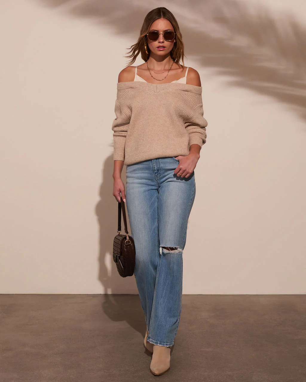 Keep Calm Off The Shoulder Sweater