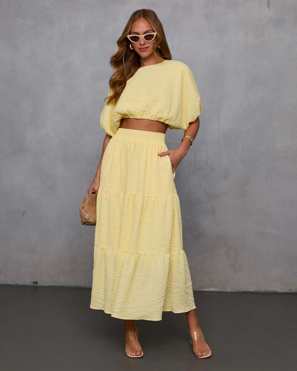 Liena Tiered Gauze Midi Skirt