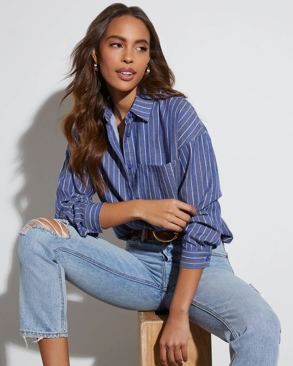 Wilson Striped Button Down Top