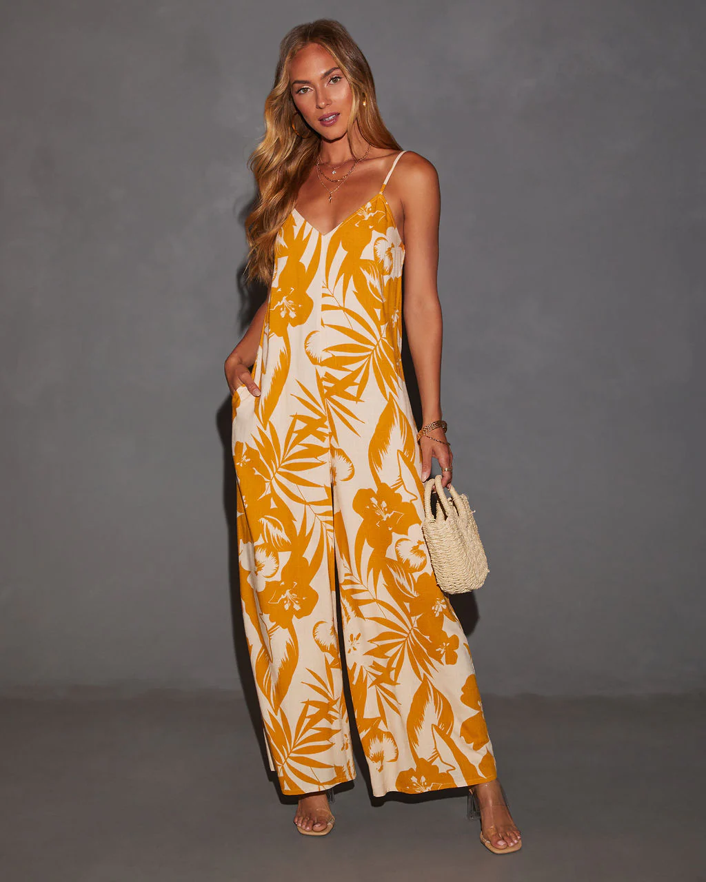 Waikiki Tropical Print Relaxed Jumpsuit