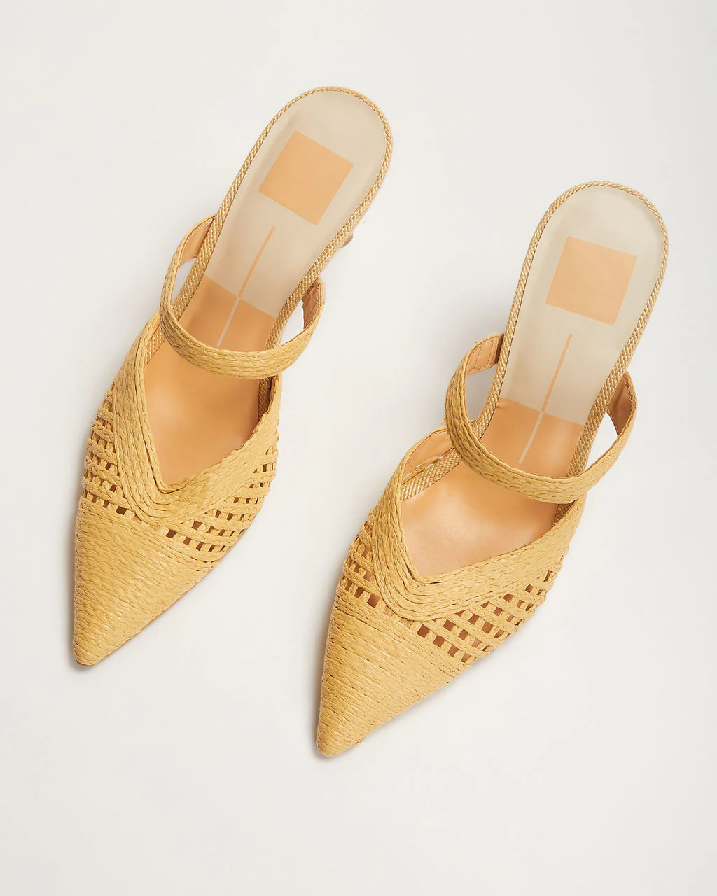 Kaline Raffia Pointed Toe Mules