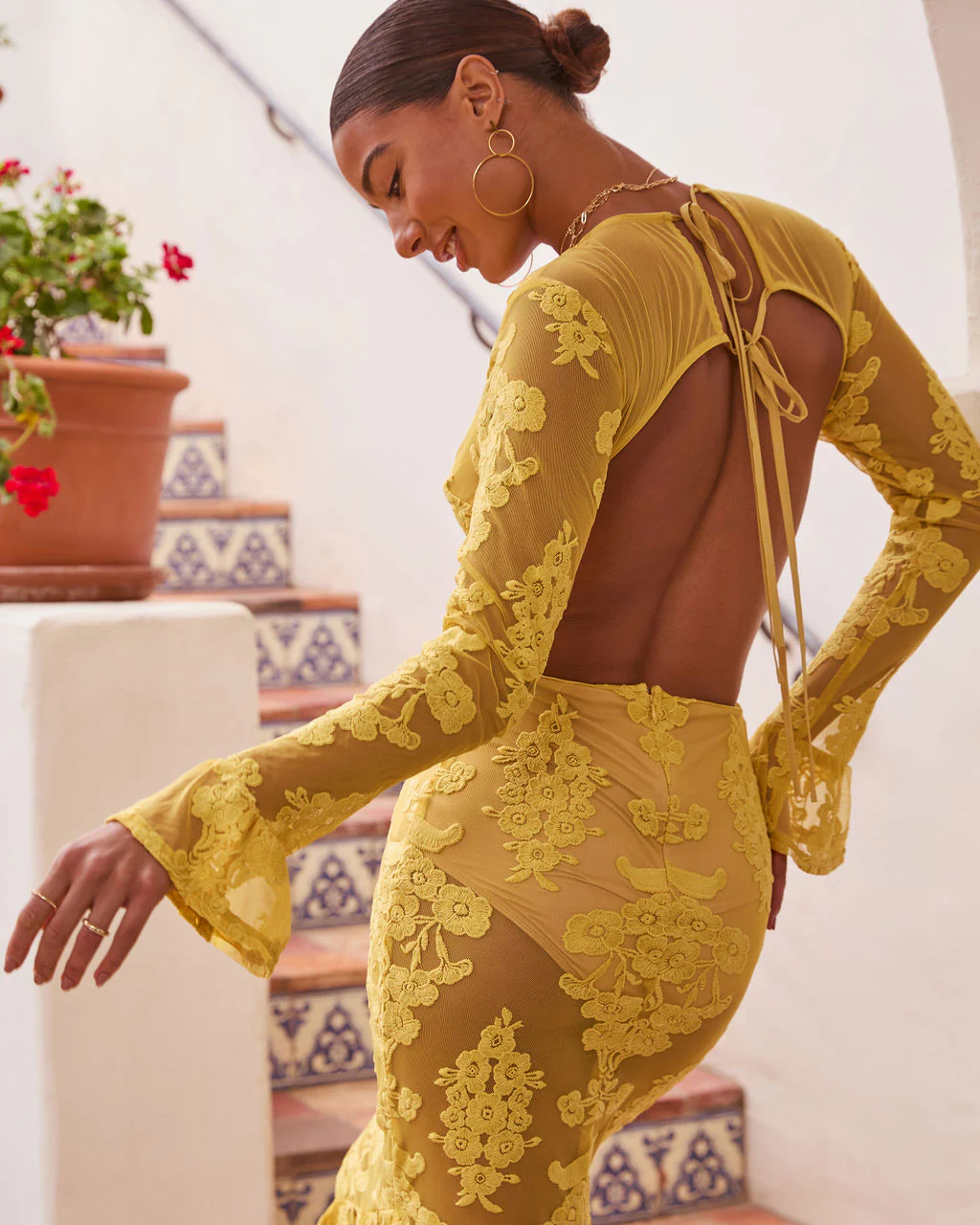 Jodie Cut Out Mesh Maxi Dress