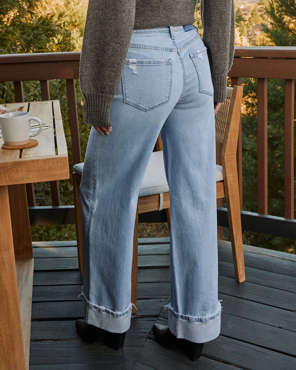 Laylia Distressed Wide Leg Jeans