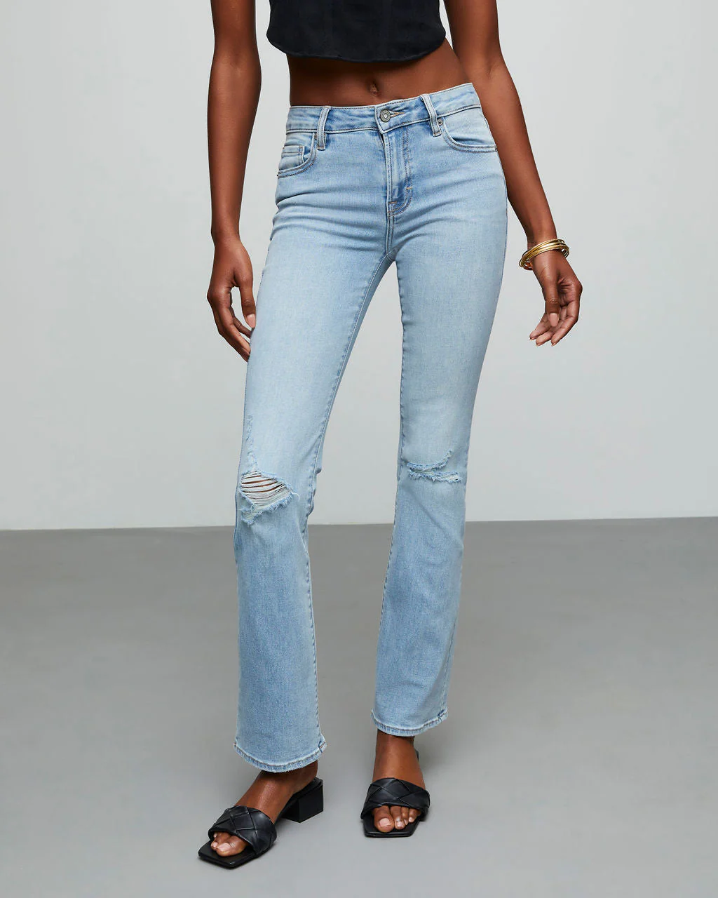 Matira High Rise Distressed Flare Jeans