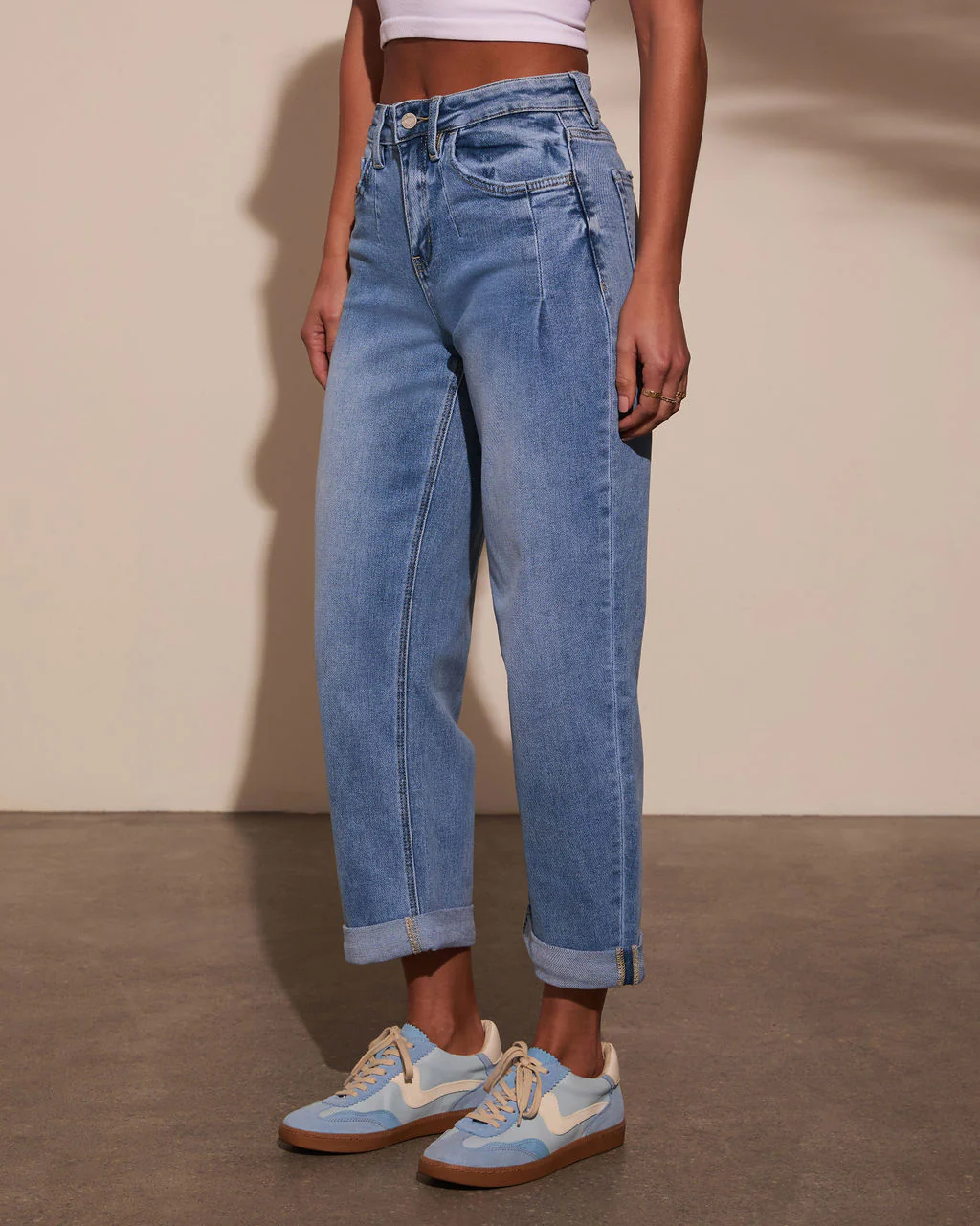 Golden Days Mid Rise Cuffed Barrel Jeans