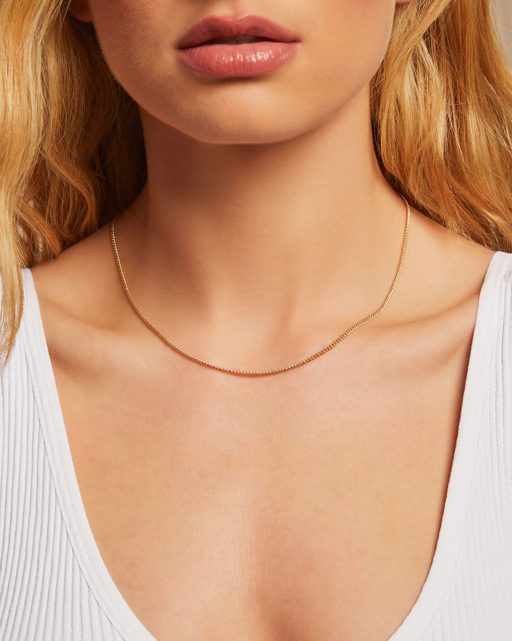 Skinny Curb 14k Plated Chain