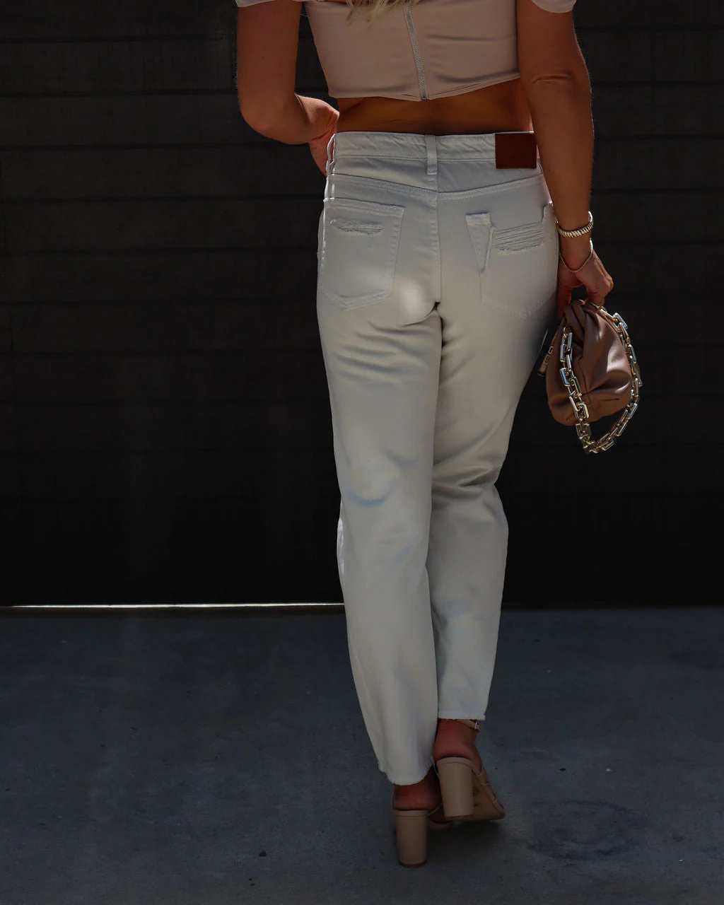 Mita High Rise Distressed Straight Jeans