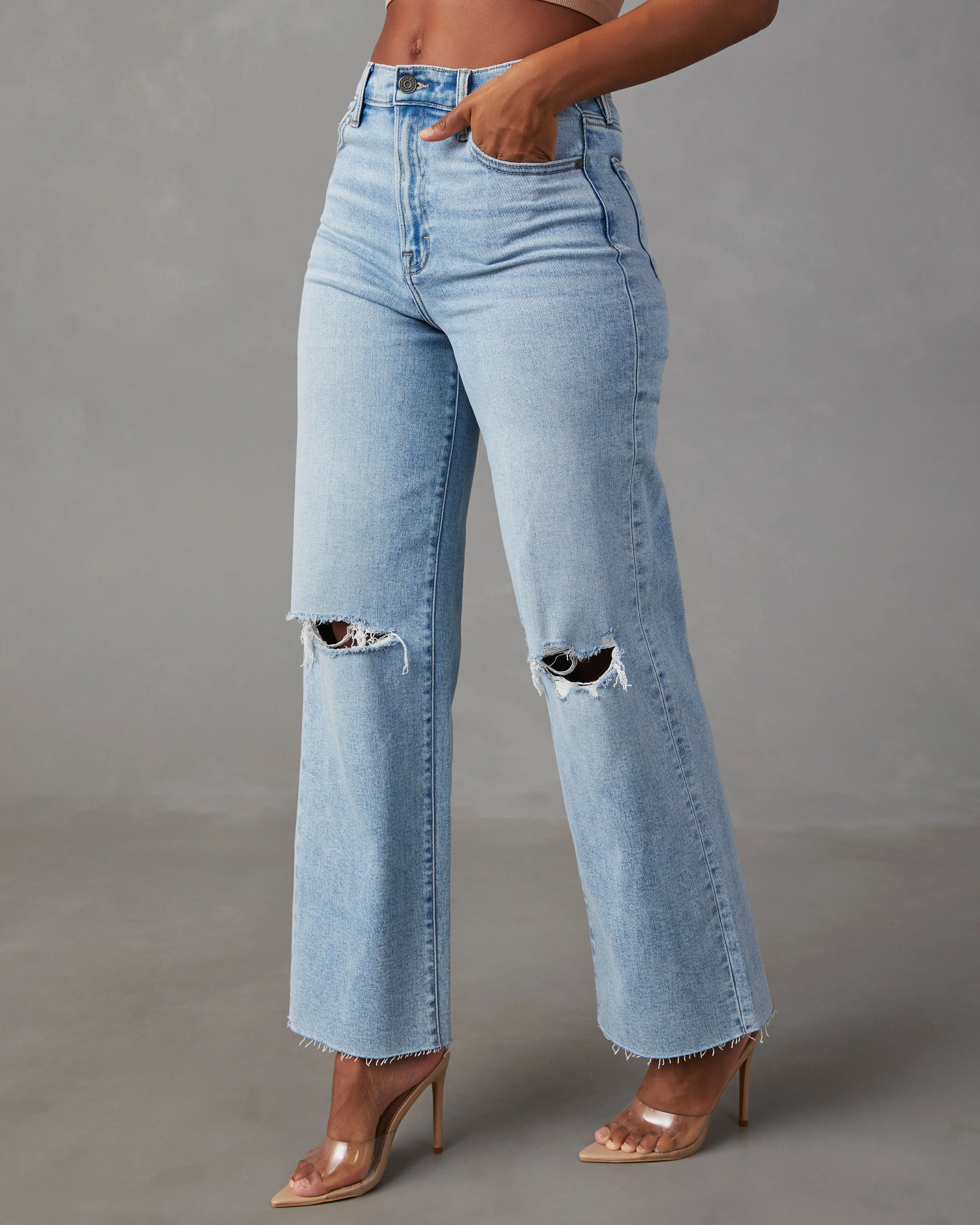 Alec High Rise Distressed Dad Jeans