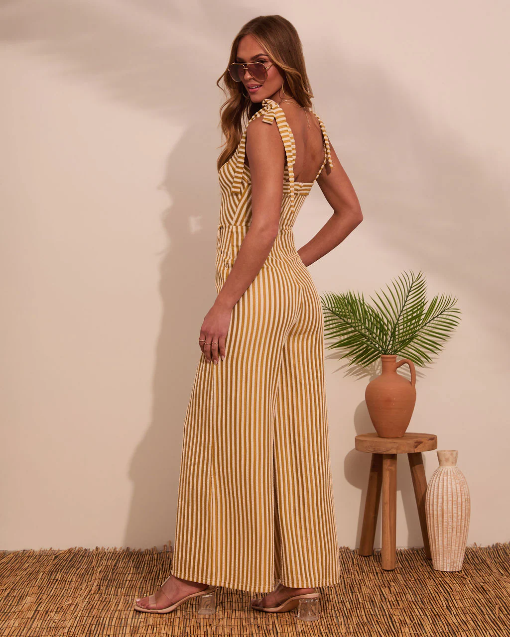 Meet Me Here Striped Fleece Jumpsuit