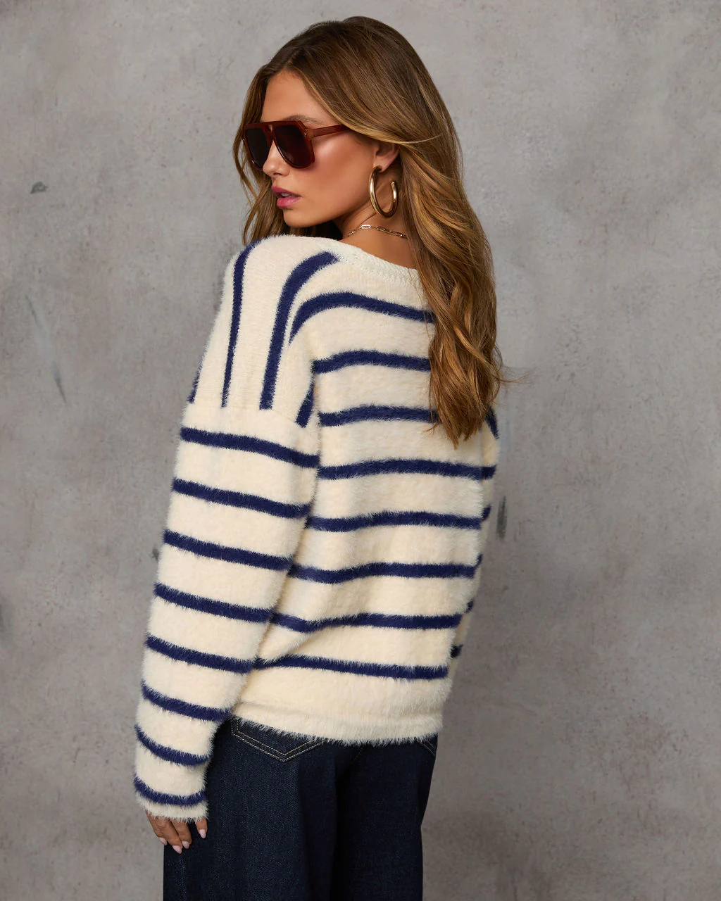 Nelly Striped V Neck Cardigan