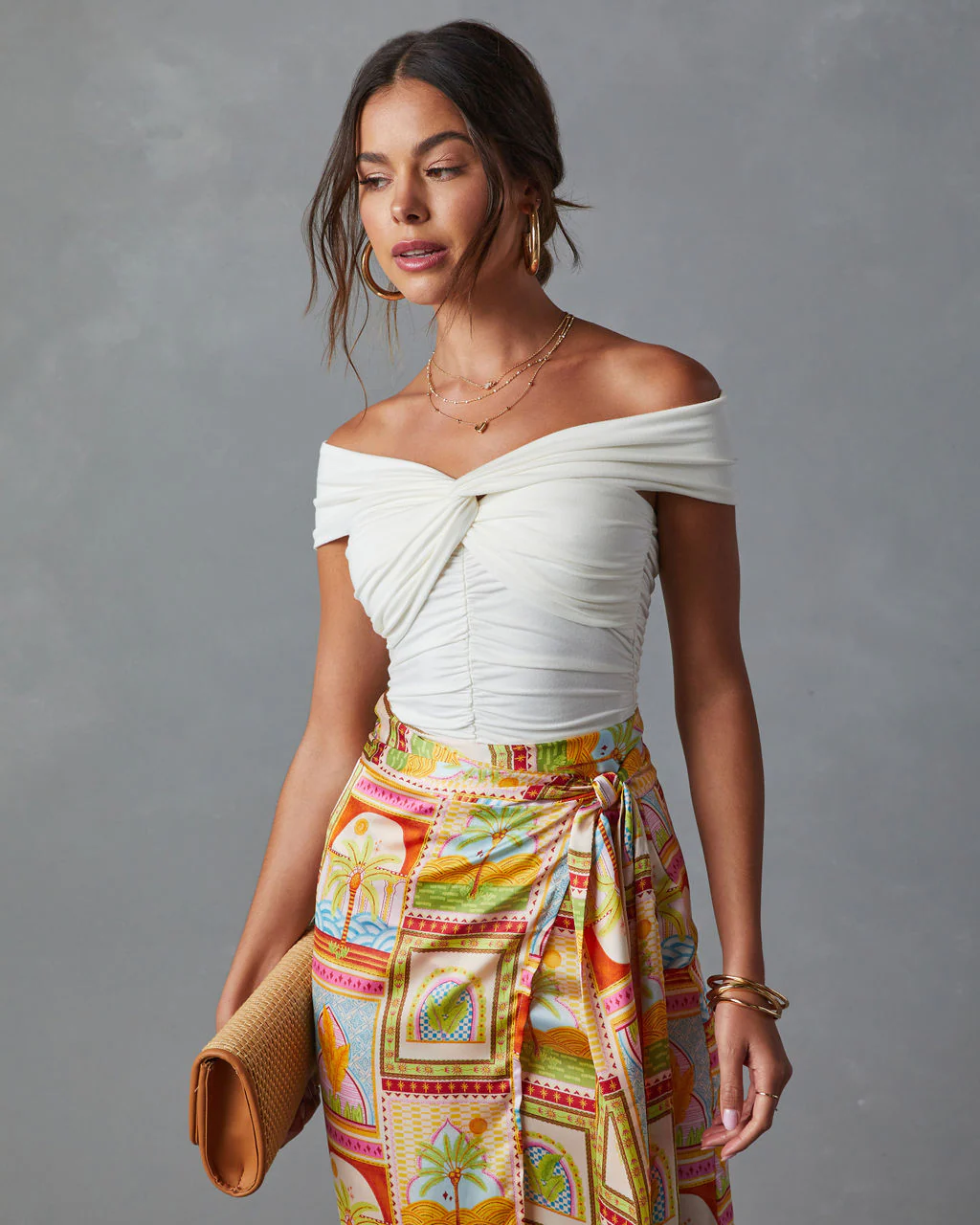 Trisha Off The Shoulder Ruched Bodysuit