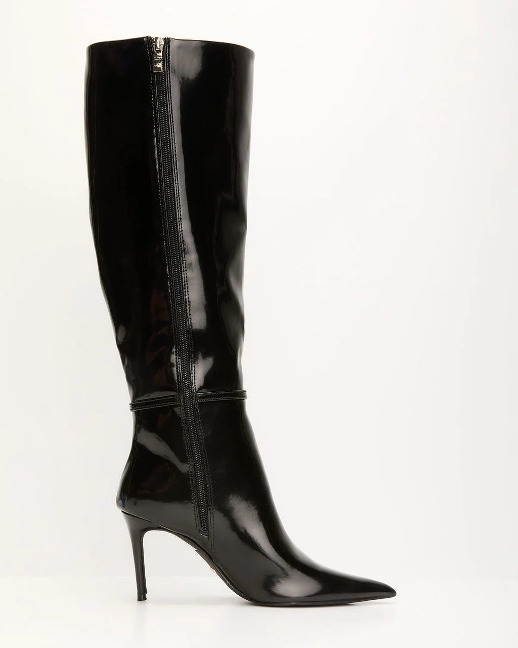 Violetta Patent Leather Heeled Knee High Boots