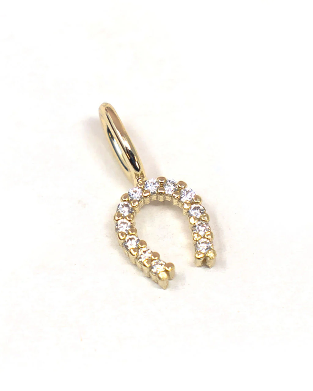 Horseshoe 14k Plated Rhinestone Charm