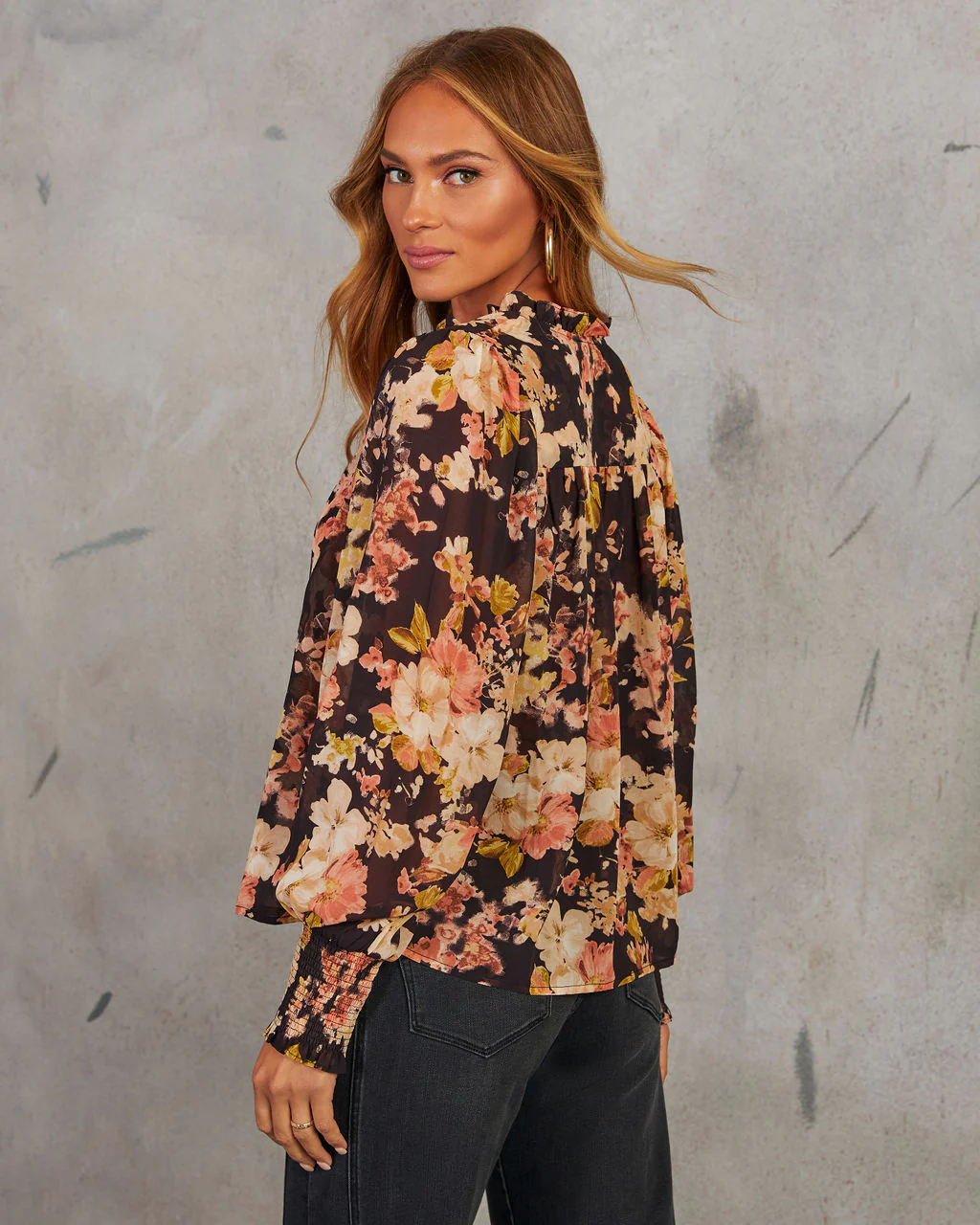 Jeannine Floral Neck Tie Top