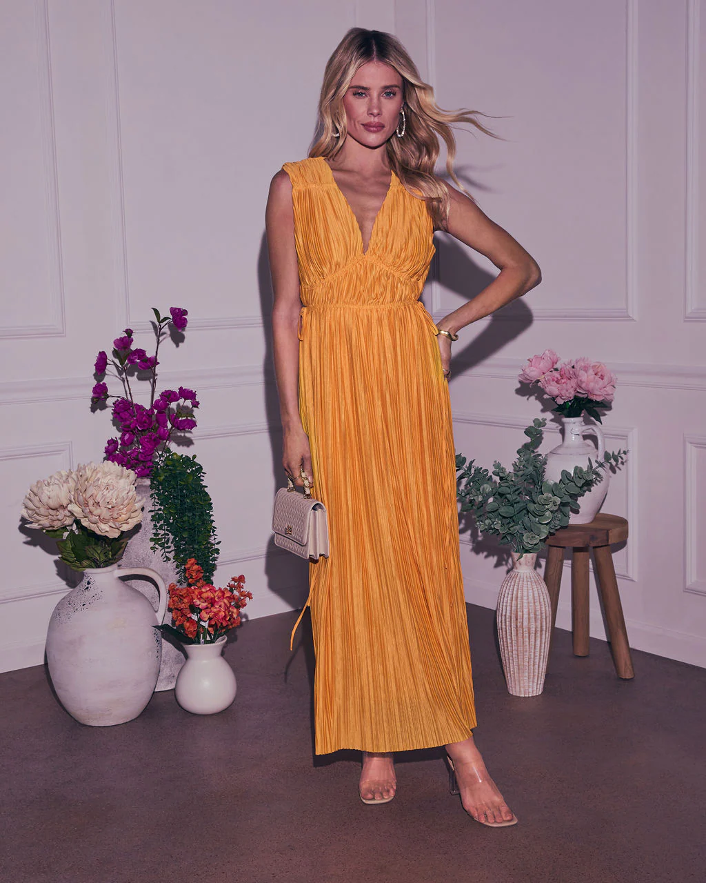 Meriah Plisse Maxi Dress