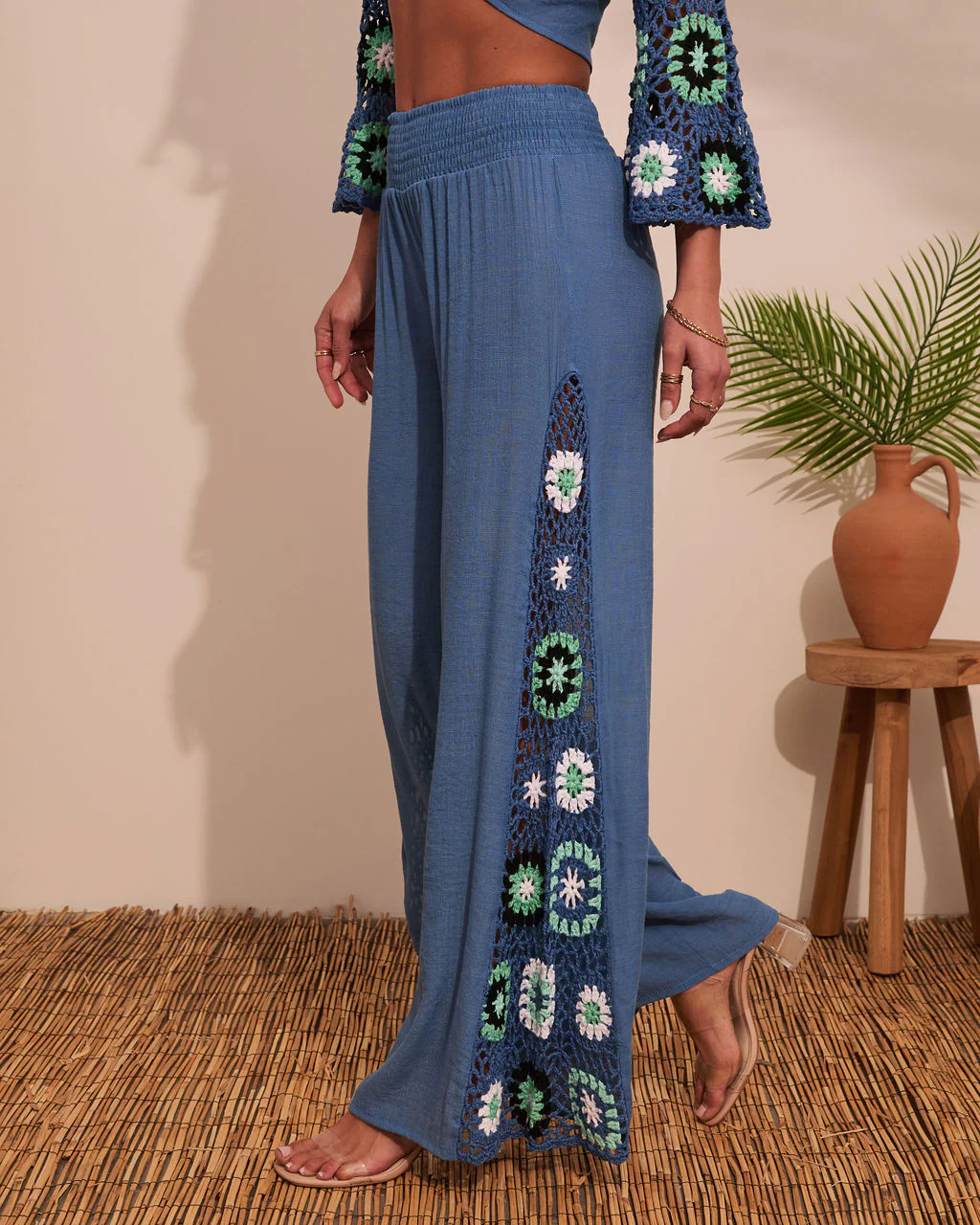 Josia Crochet Side Panel Pants