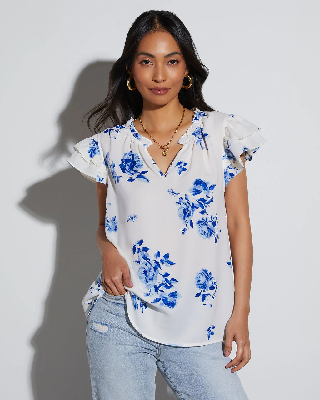 Audrey Floral Short Sleeve Blouse
