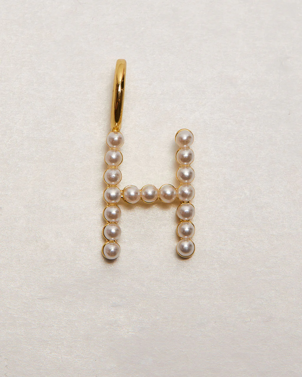Pearl Letter 14k Plated Charm