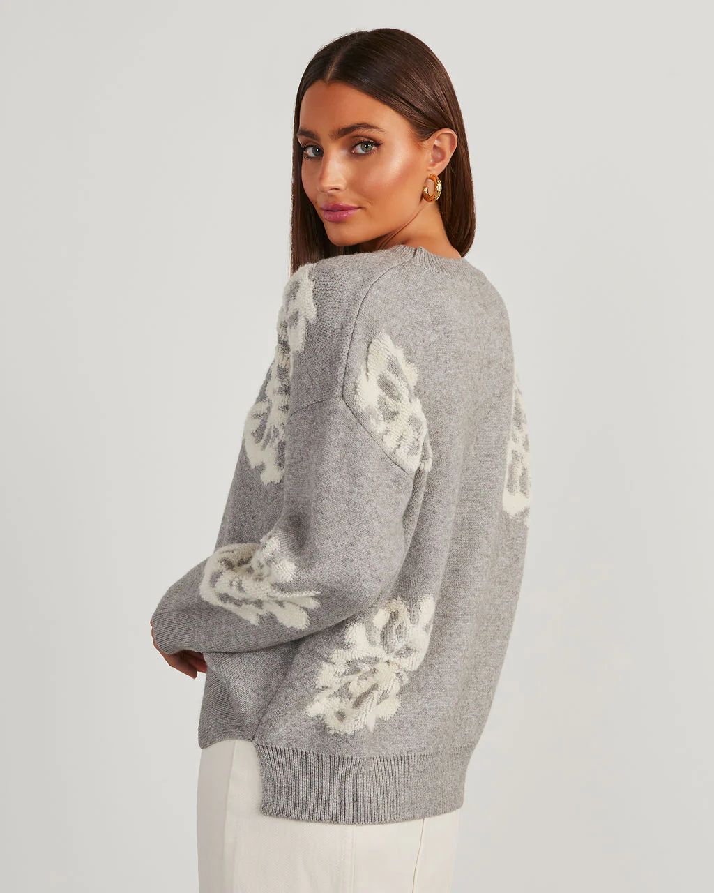 Copeland Floral Contrast Pullover Sweater