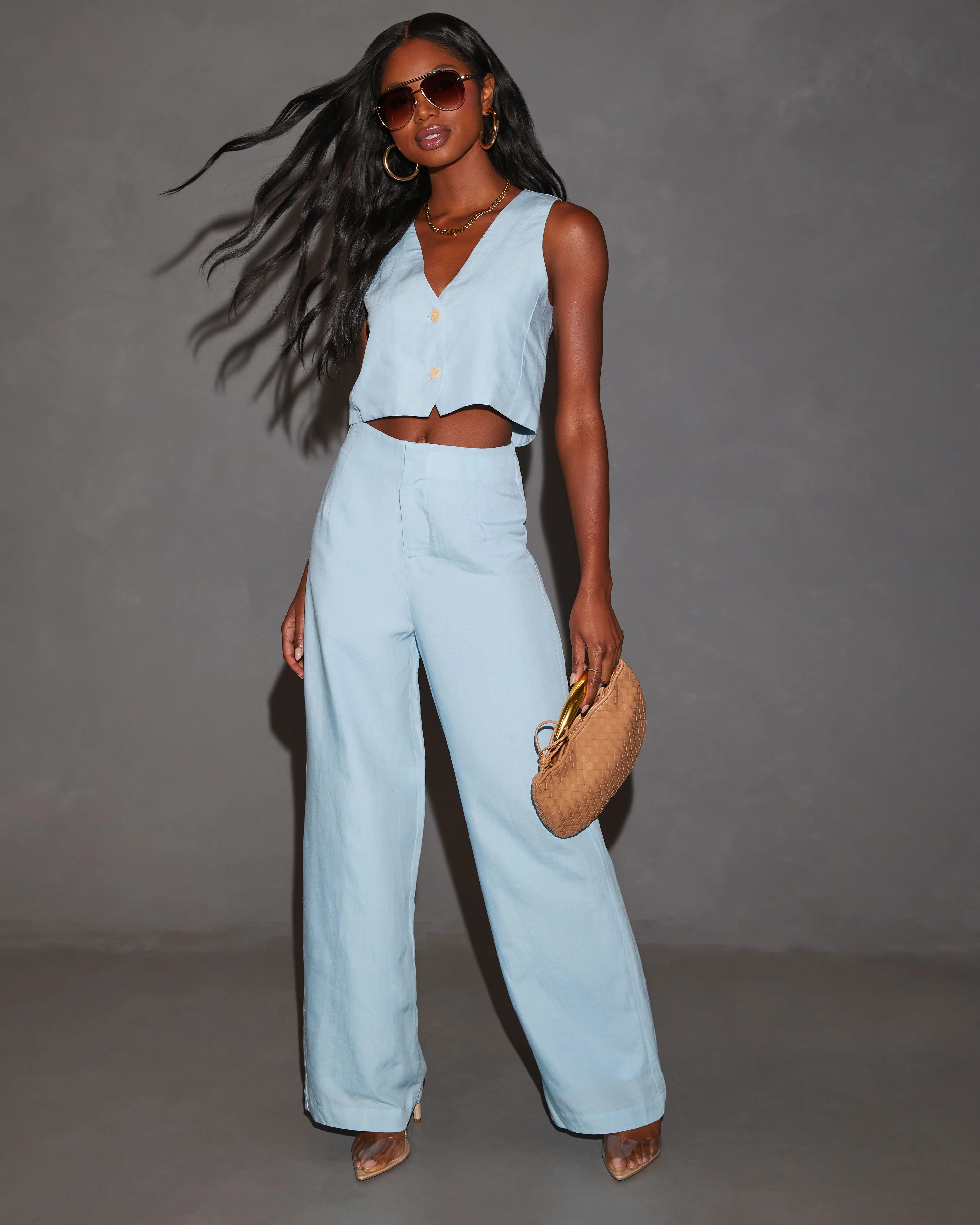 Adley Sleeveless Crop Vest Top